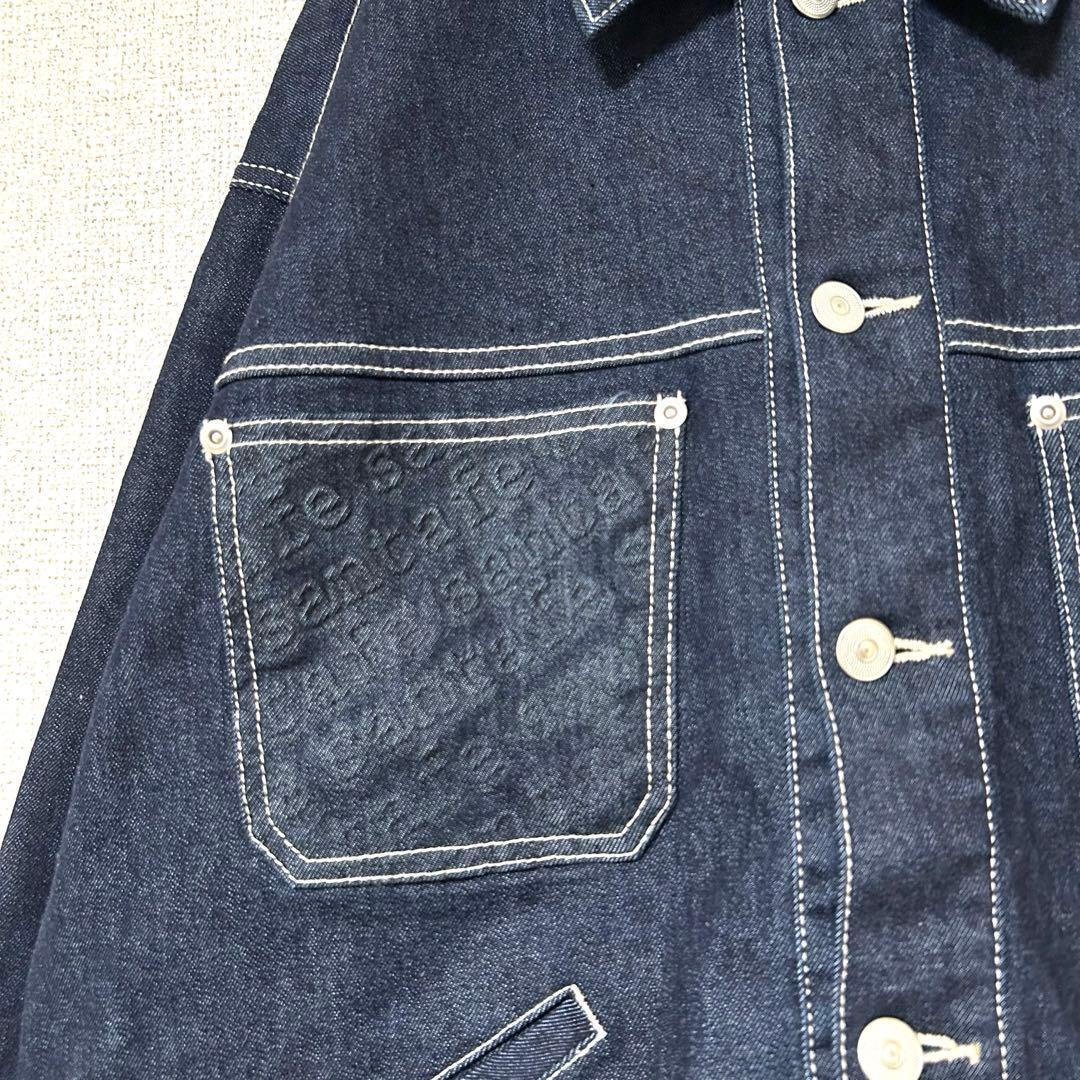 【美品】 サンタフェ Santafe デニムジャケット ポケットロゴ XL相当