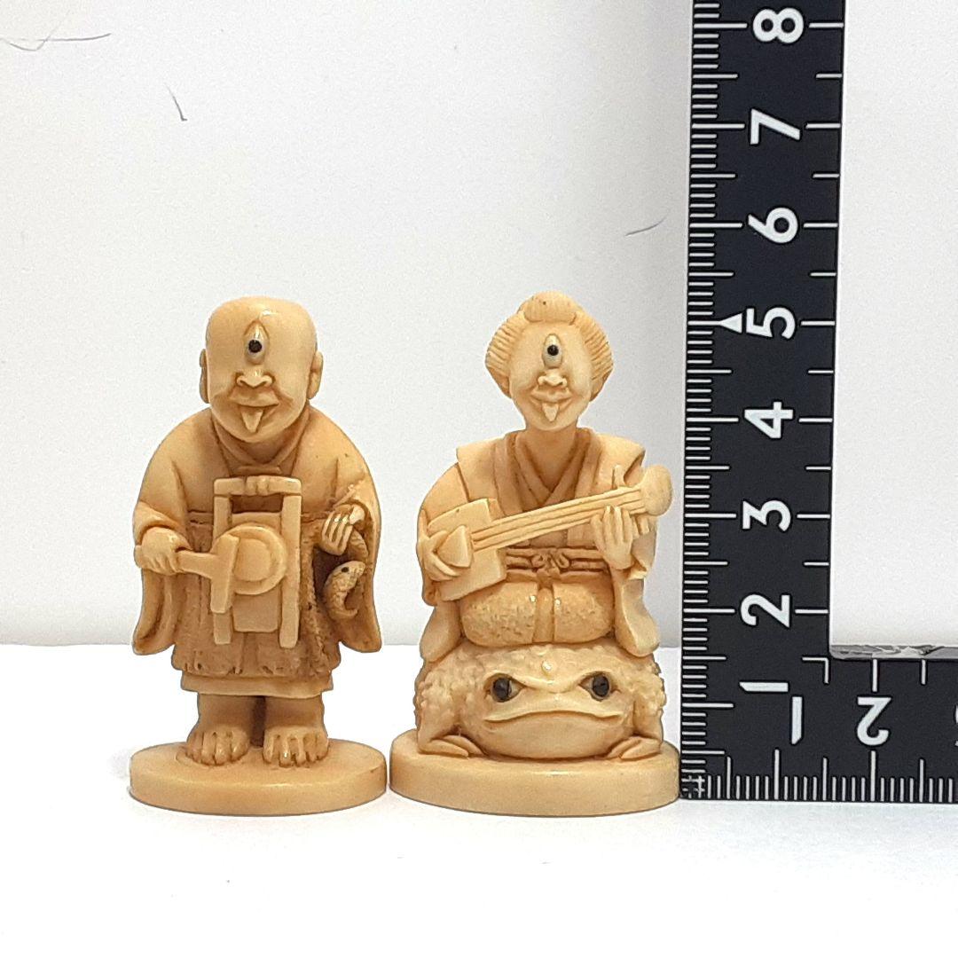 Y1239 最高級品 天然素材 妖怪造形彫刻 駒 30体 根付 在銘有