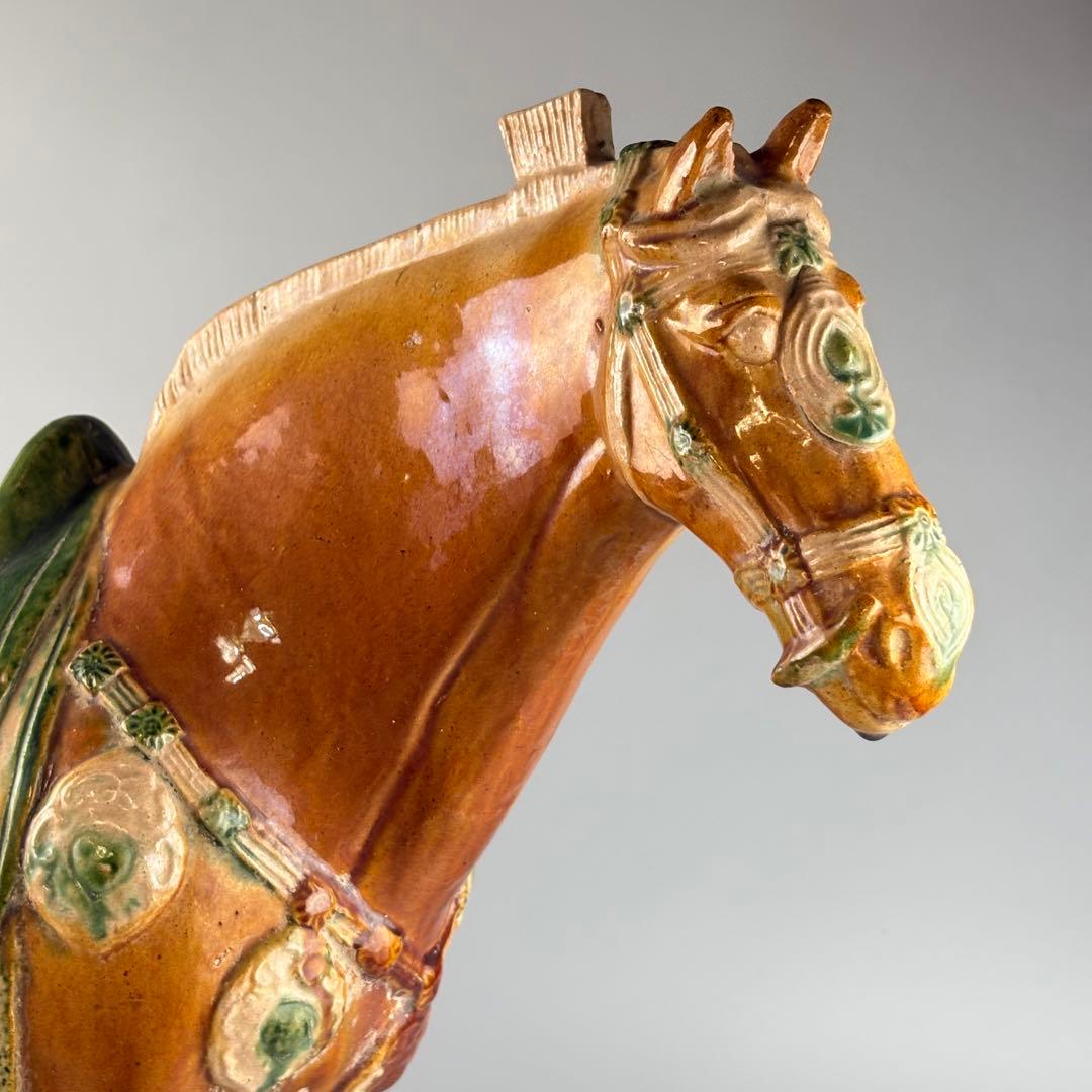 中国 馬 土器 彩陶 三彩