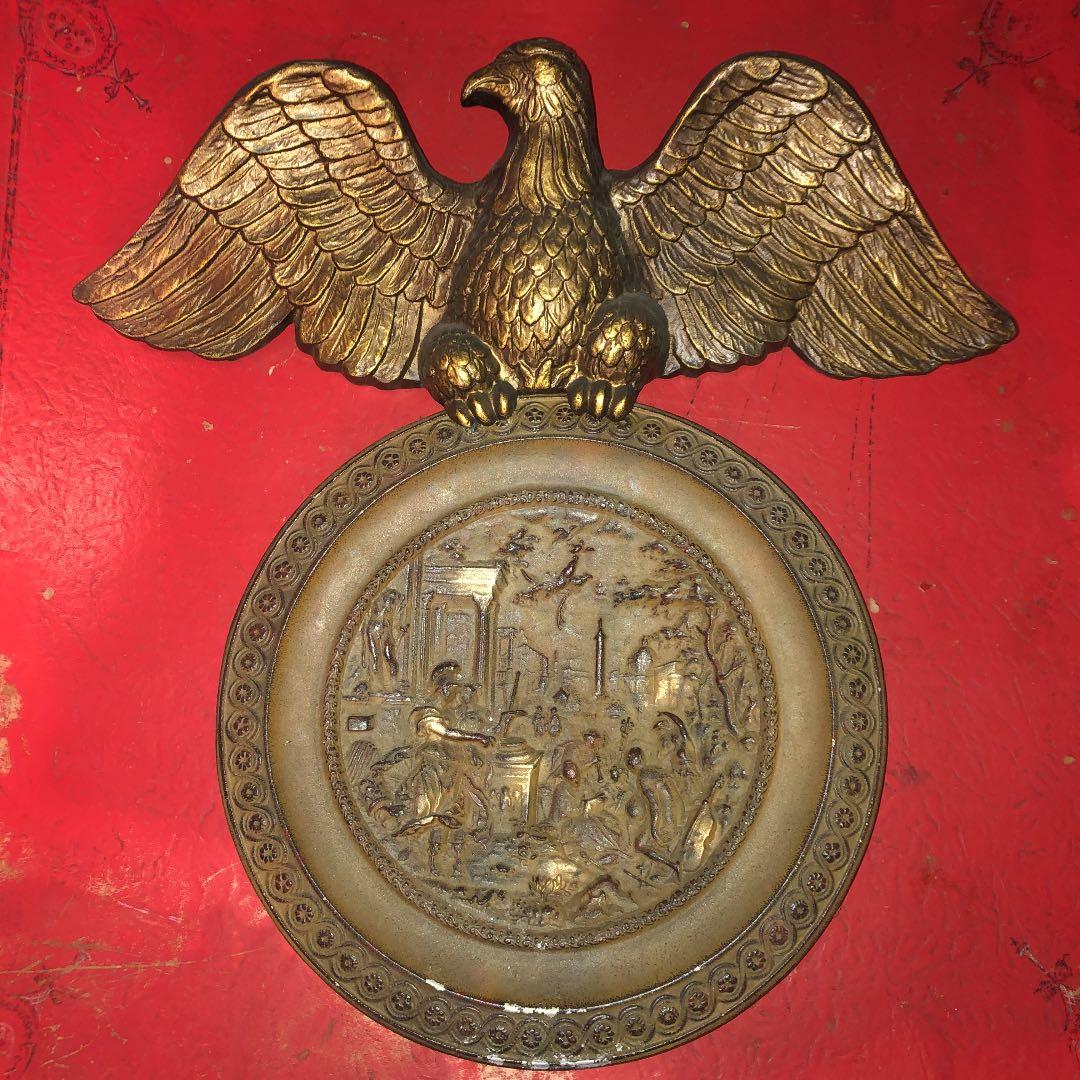 鷲 壁掛け 家宝 銅 真鍮 アンティーク 骨董 蚤の市 デコトラ ビンテージ