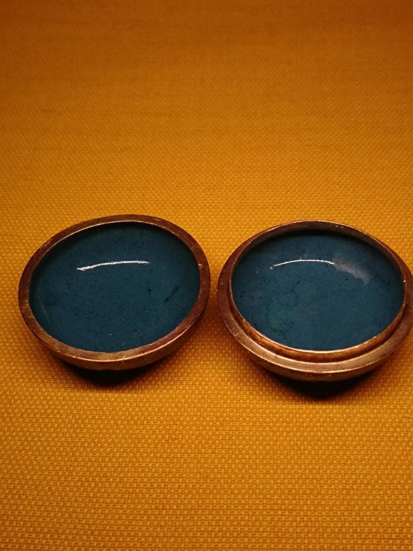 七宝焼 香合 花文 唐物 古玩 置物 インテリア 工芸品 美術品 A2972