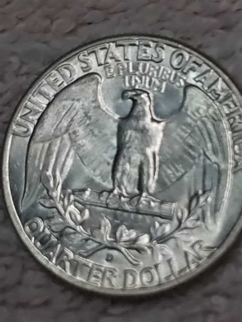 アメリカ クォーターダラー 1964年D 銀貨 エラー 手変わり バラエティー