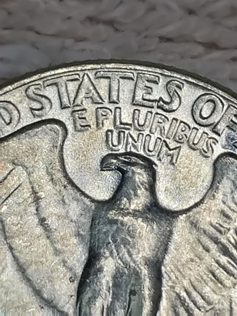 アメリカ クォーターダラー 1964年D 銀貨 エラー 手変わり バラエティー