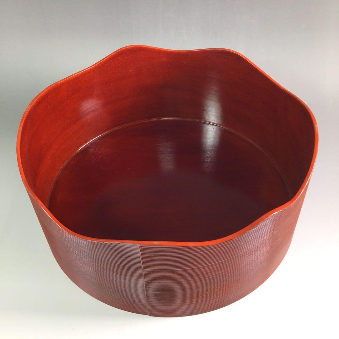 Ｒ３５６　千歳盆　『塗師　川瀬表完作』『花押』『銀杏蒔絵』　共箱　茶道具