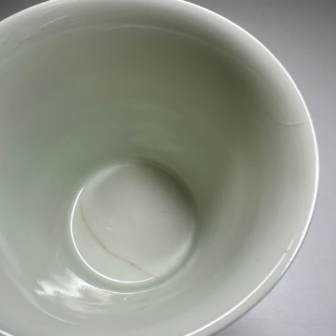 江戸中期　古鍋島染付碗　木箱付　高さ8.7㎝　東Y7-1104☆2Fタルニ