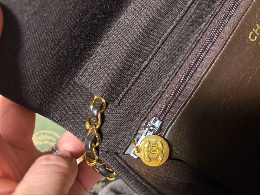 【美品級】CHANEL（シャネル）チェーンショルダーバッグ　マトラッセ　コットン