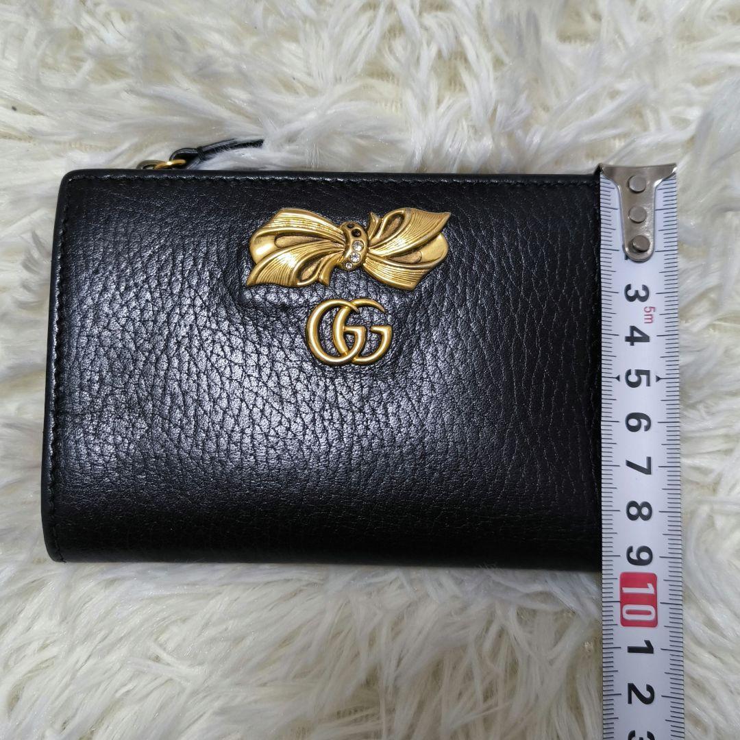 廃番品】GUCCI 折財布 二つ折り 折りたたみお財布 リボ