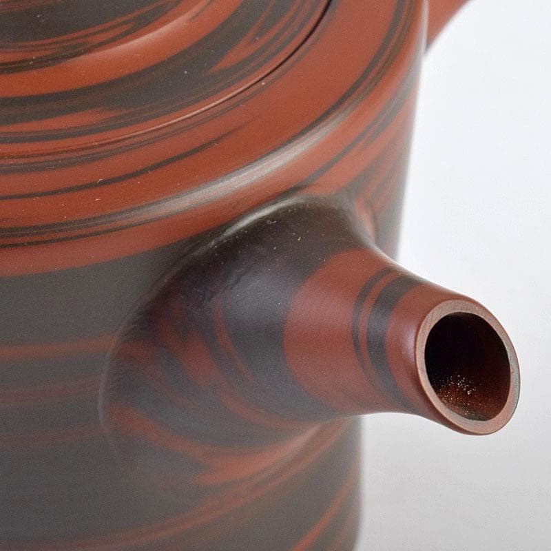 煎茶道具 常滑焼 小西洋平作 窯変 茶器 急須 煎茶碗 五客 共