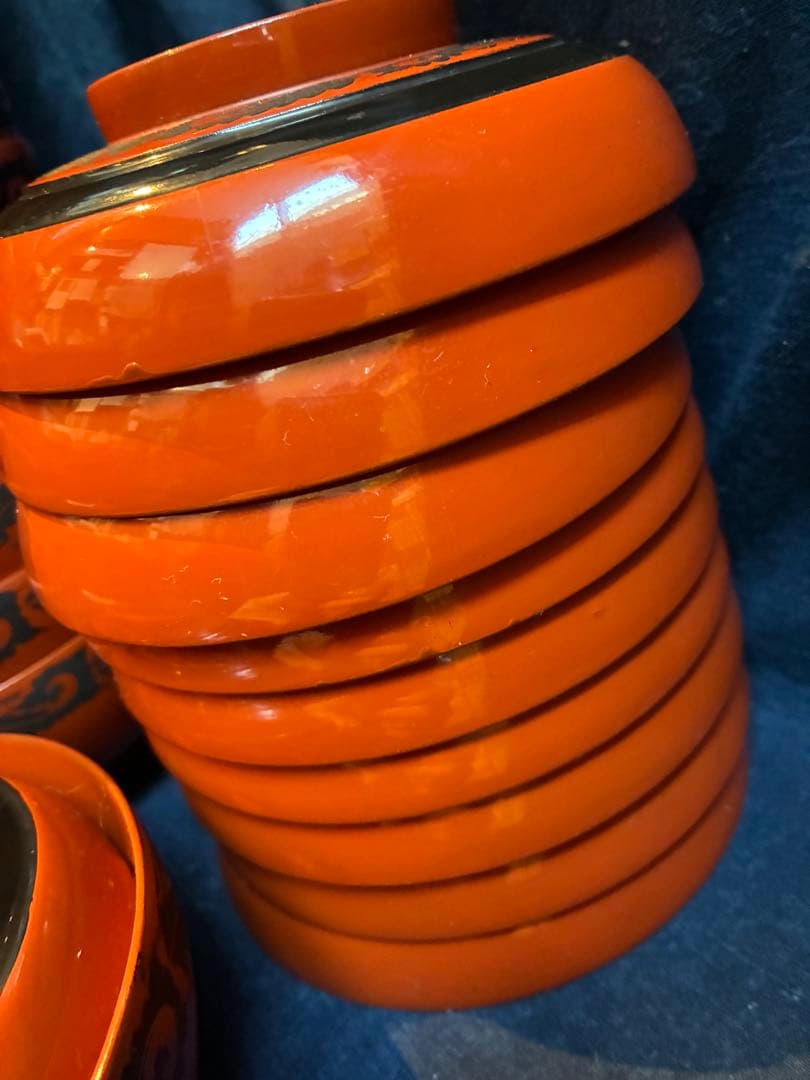 漆器　朱塗　吸物椀　煮物椀　10客　傷無し　木製