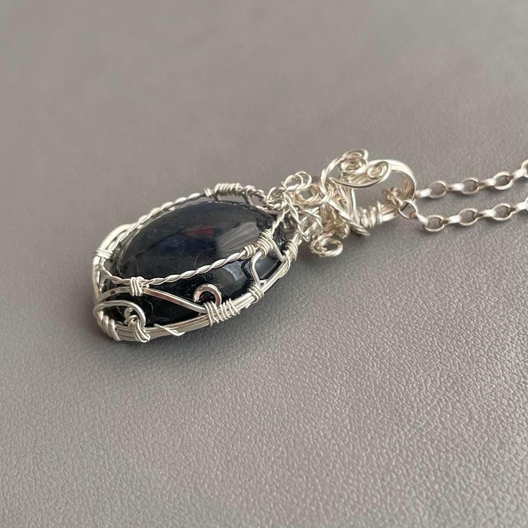 ブルーラブラドライトペンダントトップ、カイヤナイト＆フローライト