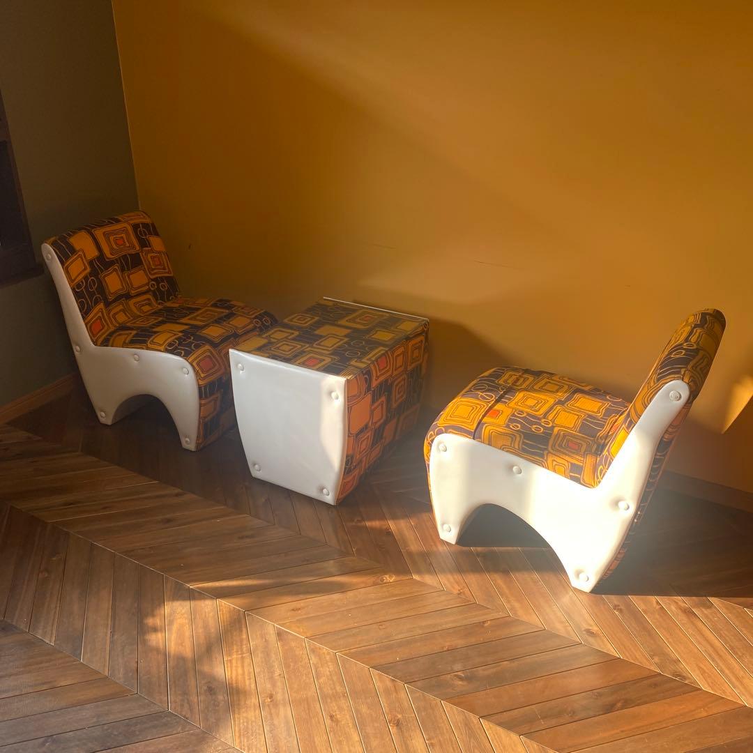 専用　ミッドセンチュリー　昭和レトロ　チェア2脚テーブルセット