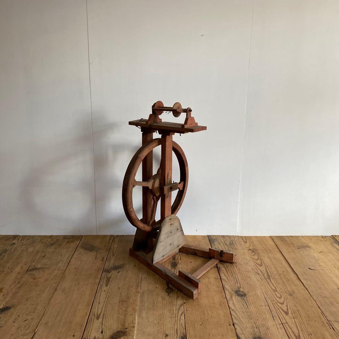 アンティーク 木製 糸車 古道具 y94