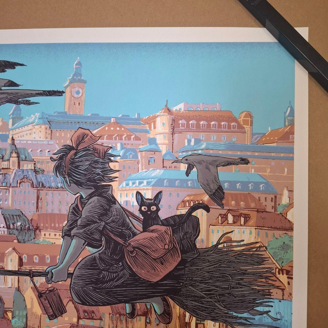 激レア 魔女の宅急便 キキ ジジ シルクスクリーン ポスター サイン入り