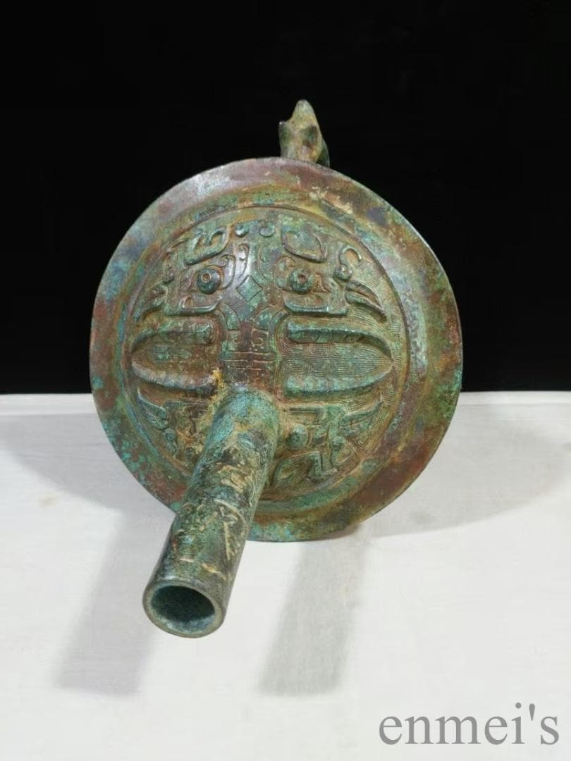 中国古美術【饕餮文袋足和】青銅器 礼器 酒器 銅器 祭祀 酒