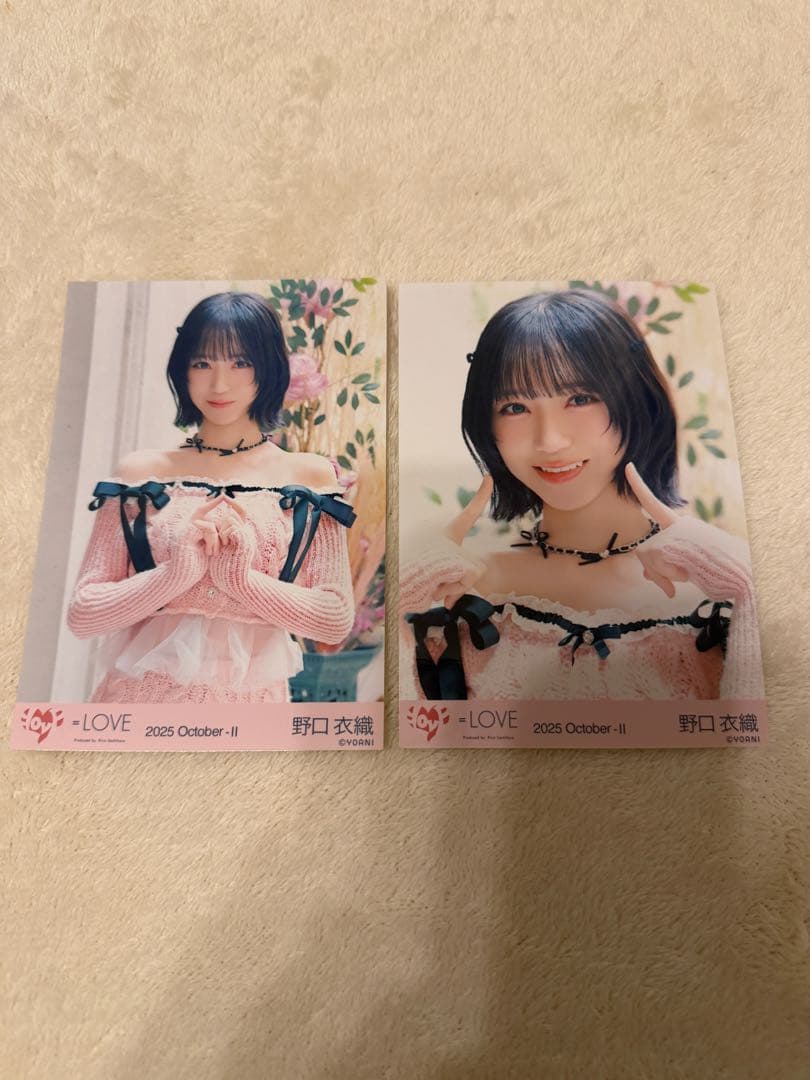 野口衣織 ラブソングに襲われる MV衣装 ピンクニット 生写真