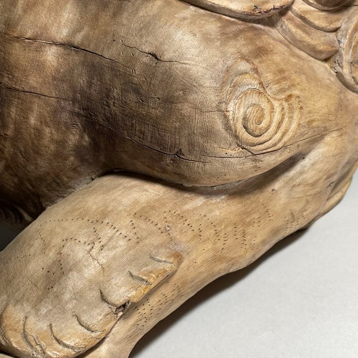 ◇希少品 木鼻獅子 木彫 仏教美術 室町時代◇