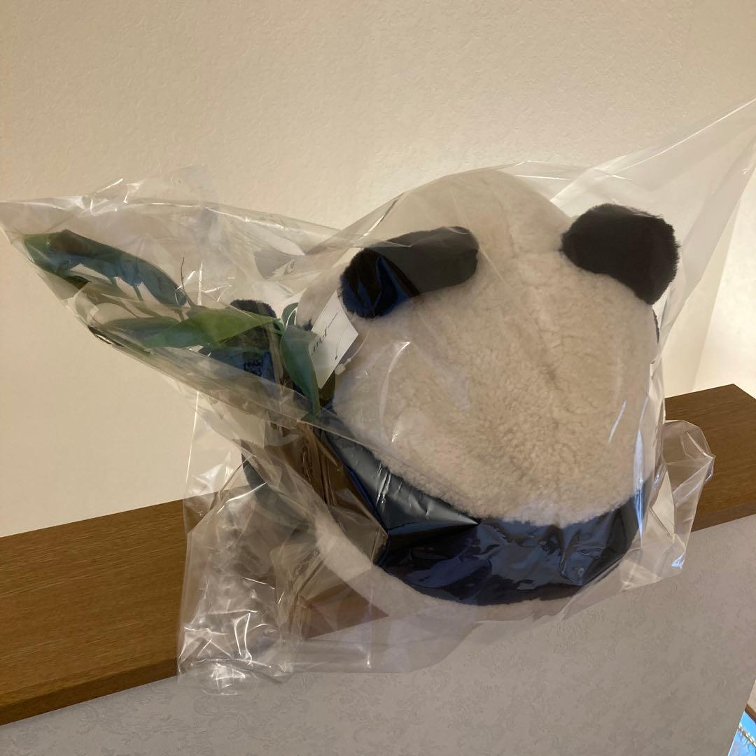 ★《羊革・ベビーラム》パンダ親子セット上質毛皮素材　一点物