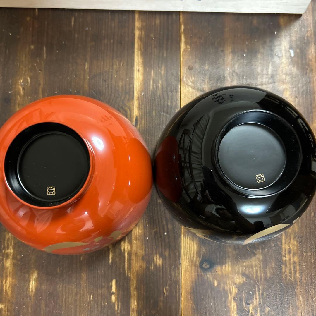 ロ*ー様 宮内庁御用達　漆器 山田平安堂 睦椀　ひさご春秋　夫婦椀　伝統工芸品