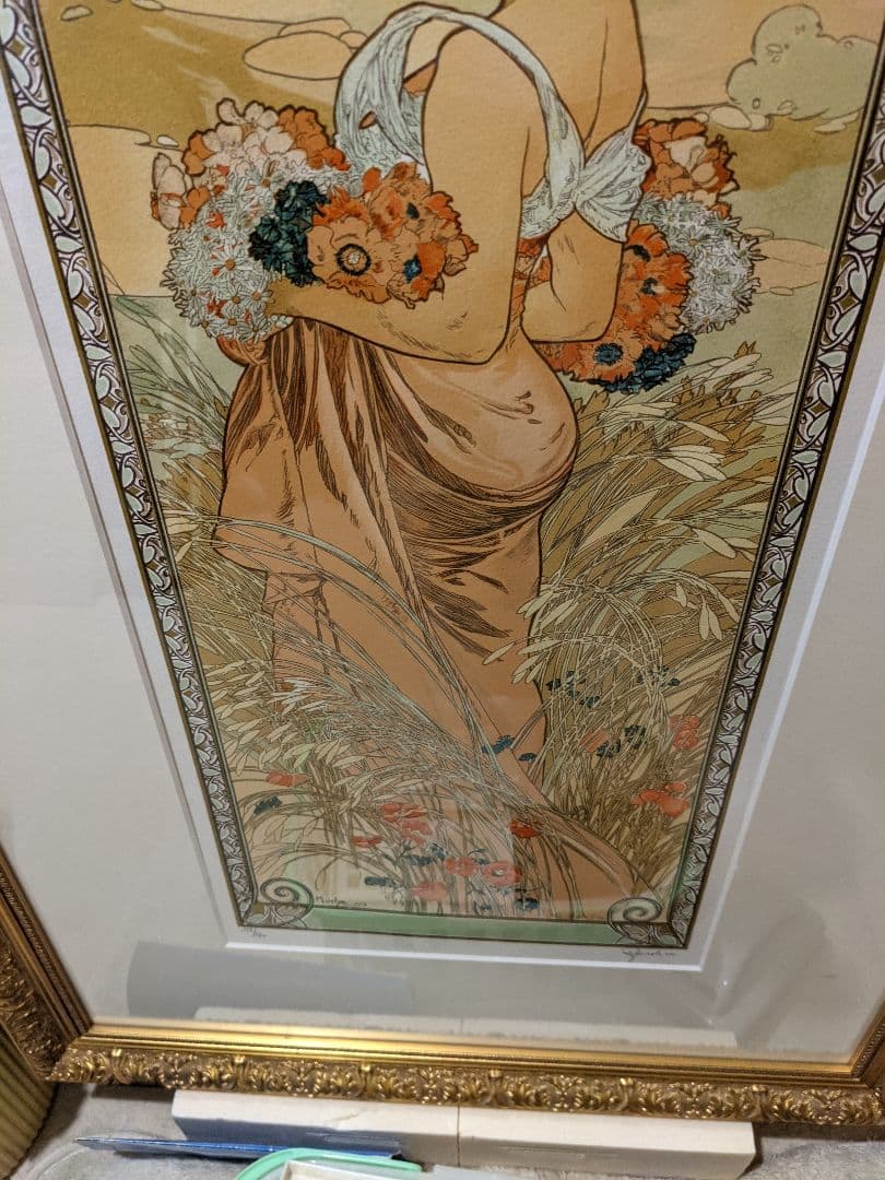 アルフォンヌ・ミュシャ「夏」リトグラフ美品です。