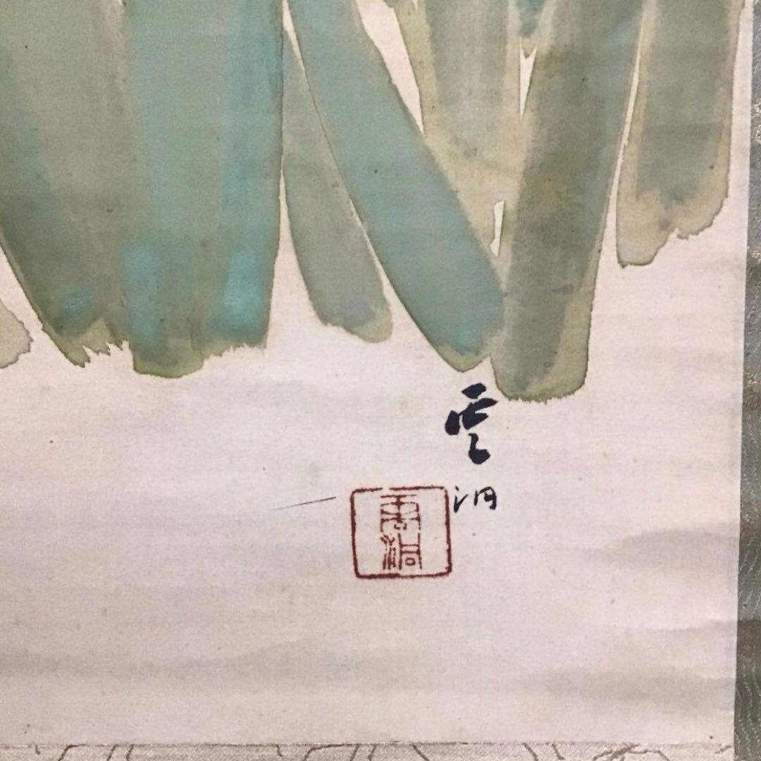 K茶道具 掛軸 杜若(かきつばた) 小寺雲洞作(明治ー昭和)共箱 S1014KJ