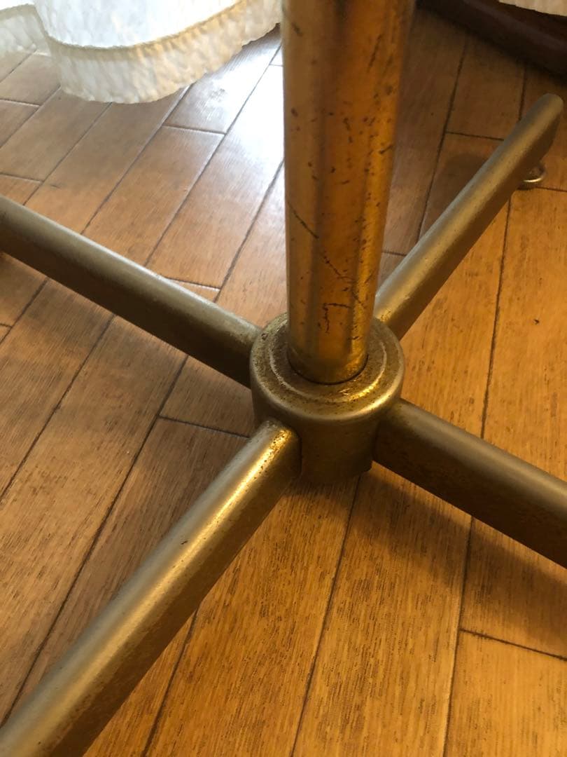 カフェ テーブル マーブル調 真鍮 アンティーク 正方形 ブラウン 金