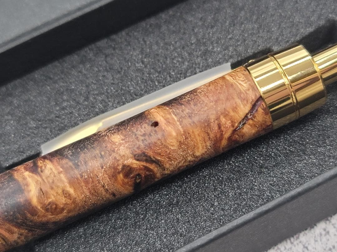 新品　こぶた工房　極上花梨瘤　スタビ　金金具　シャープペンシル0.5