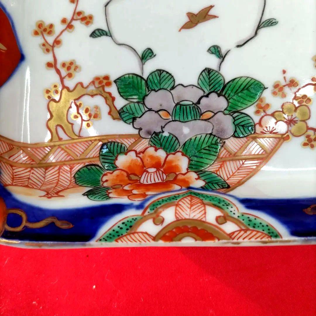 有田焼 伊万里焼 古伊万里 金彩 色絵 小皿 角皿 長角皿 5客セット