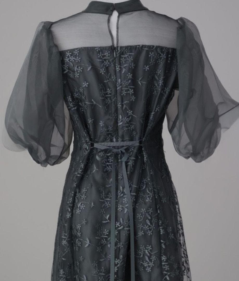 niana ニアナ オーガンジーパフスリーブ刺繍レース S 結婚式