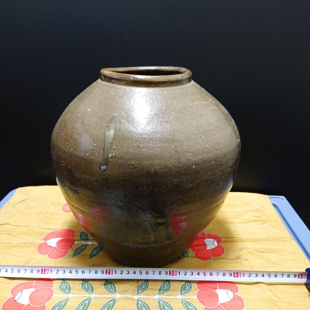 白磁 鉄絵 俵壺 李朝 朝鮮美術 韓国古美術 扁壺 時代物 鶏龍山窯 希少