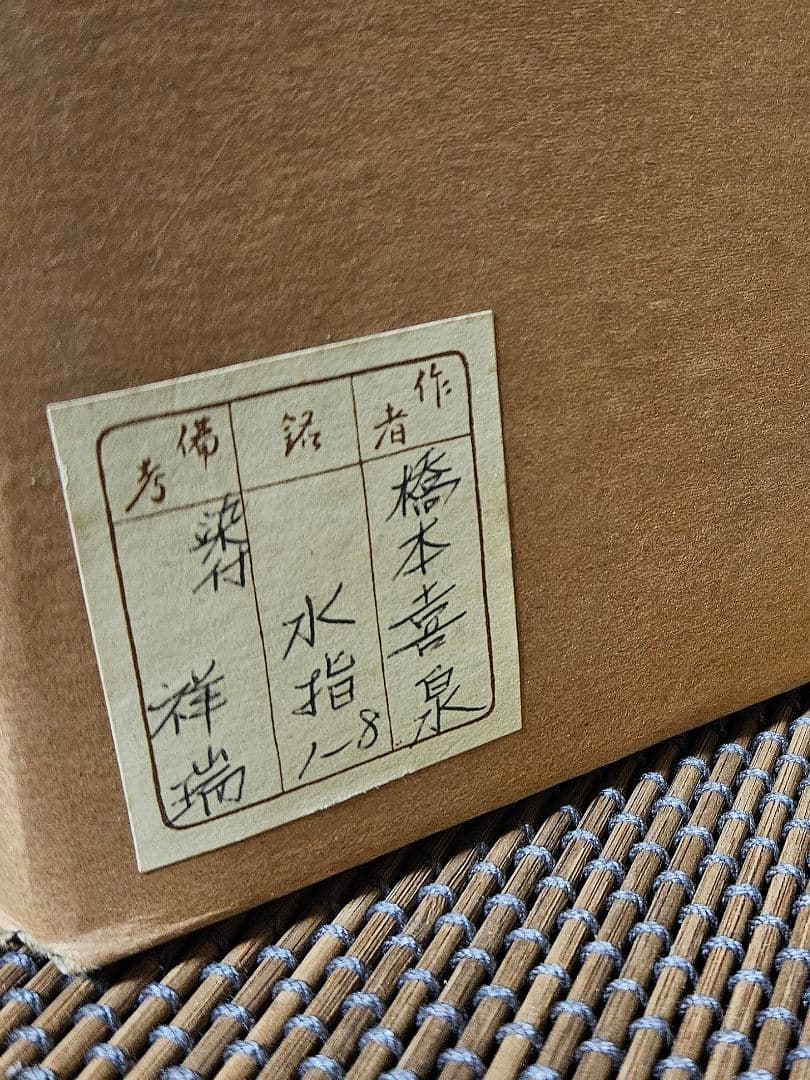 京焼　清水焼　名工】　橋本喜泉　造　染付　祥瑞　水指　共箱　共布　未使用品！