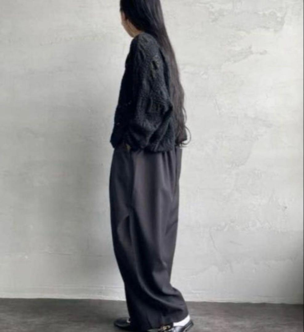 mizuiro ind ワイドカーゴパンツ イージーパンツ　ブラック