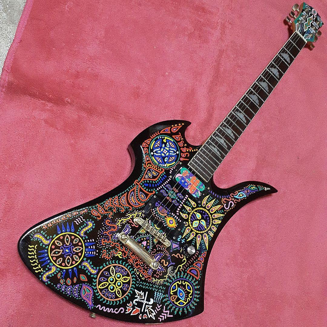 【良・美品】サイケペイント・hideモデル。MGモッキンバードエレキギター。