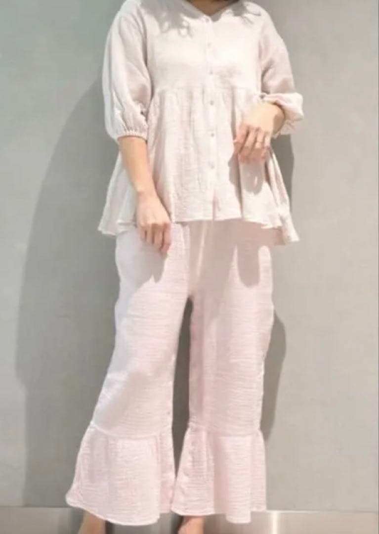 【今だけ】ジェラートピケ　薄ピンクコットン マタニティパジャマ