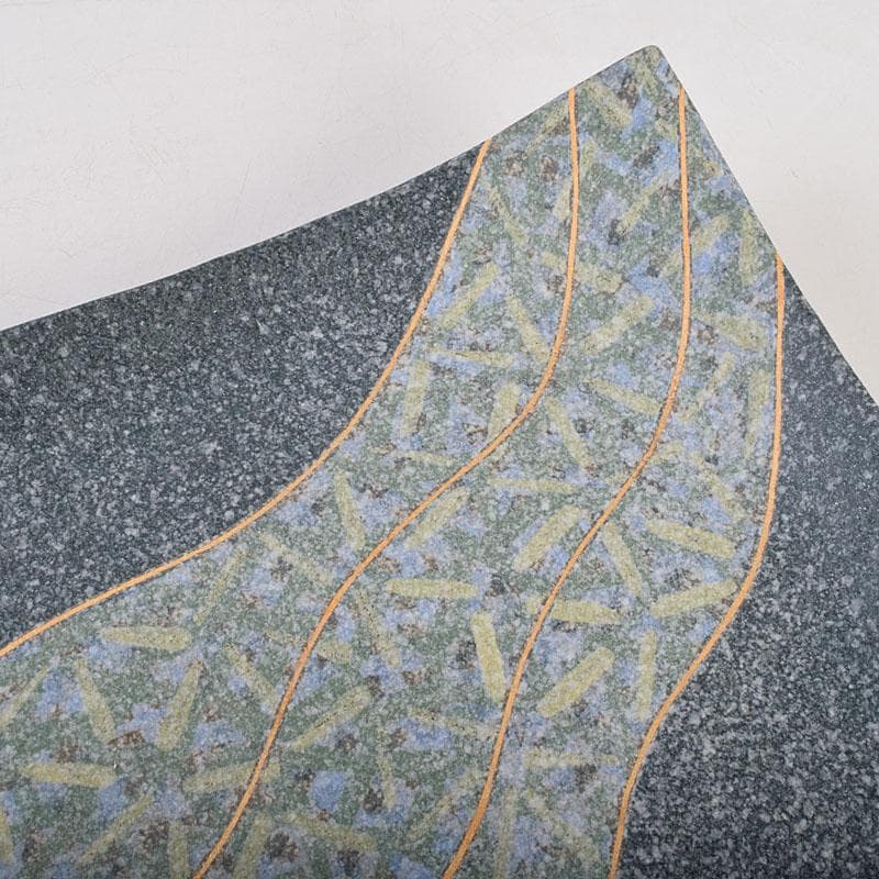 丹波焼 珀耀窯 清水一ニ作 吹泥金彩流文 長形皿 共布共箱 C R9159B