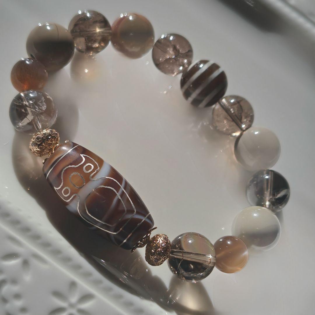 専用です♡銀線✩財神天珠、線天珠、レインボースモーキー、サンムーン、阿拉善瑪瑙