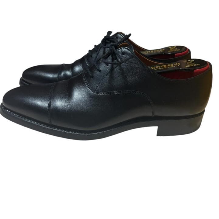 【美品】スコッチグレイン NL-4116 ストレートチップ ブラックレザー 24