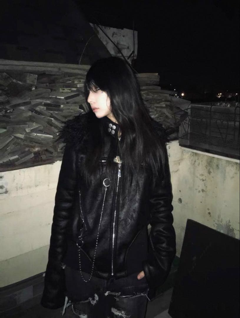 ジャケット・アウター trisegga punk fur jacket L