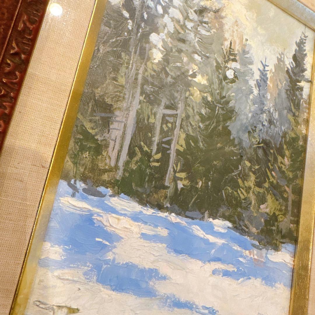 最新ホビー・楽器・アート - ☆冬の風景 油彩画 1909年 作家: Осенев