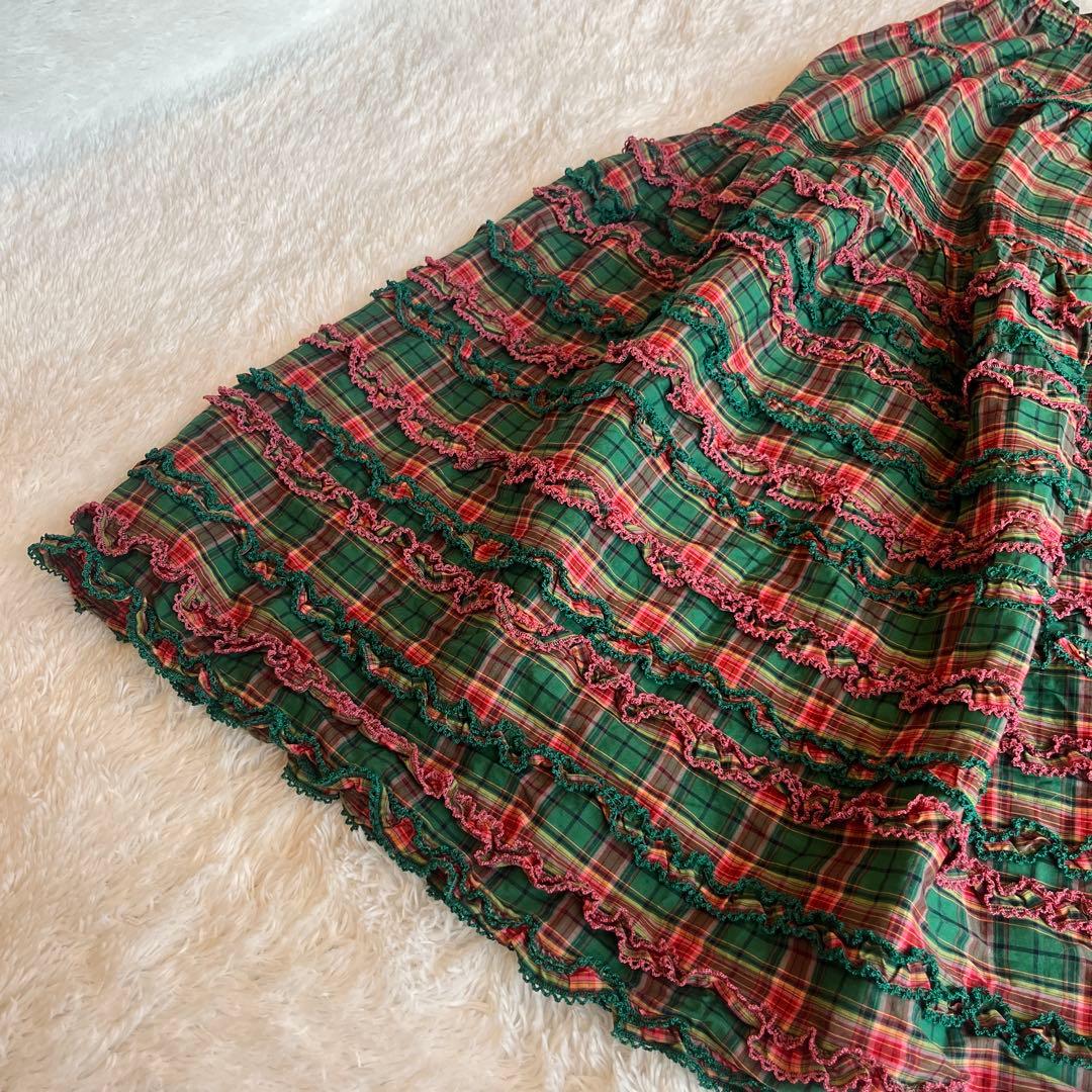 ピンクハウス　オリジナルタータンチェックスカート　フリル　スカート