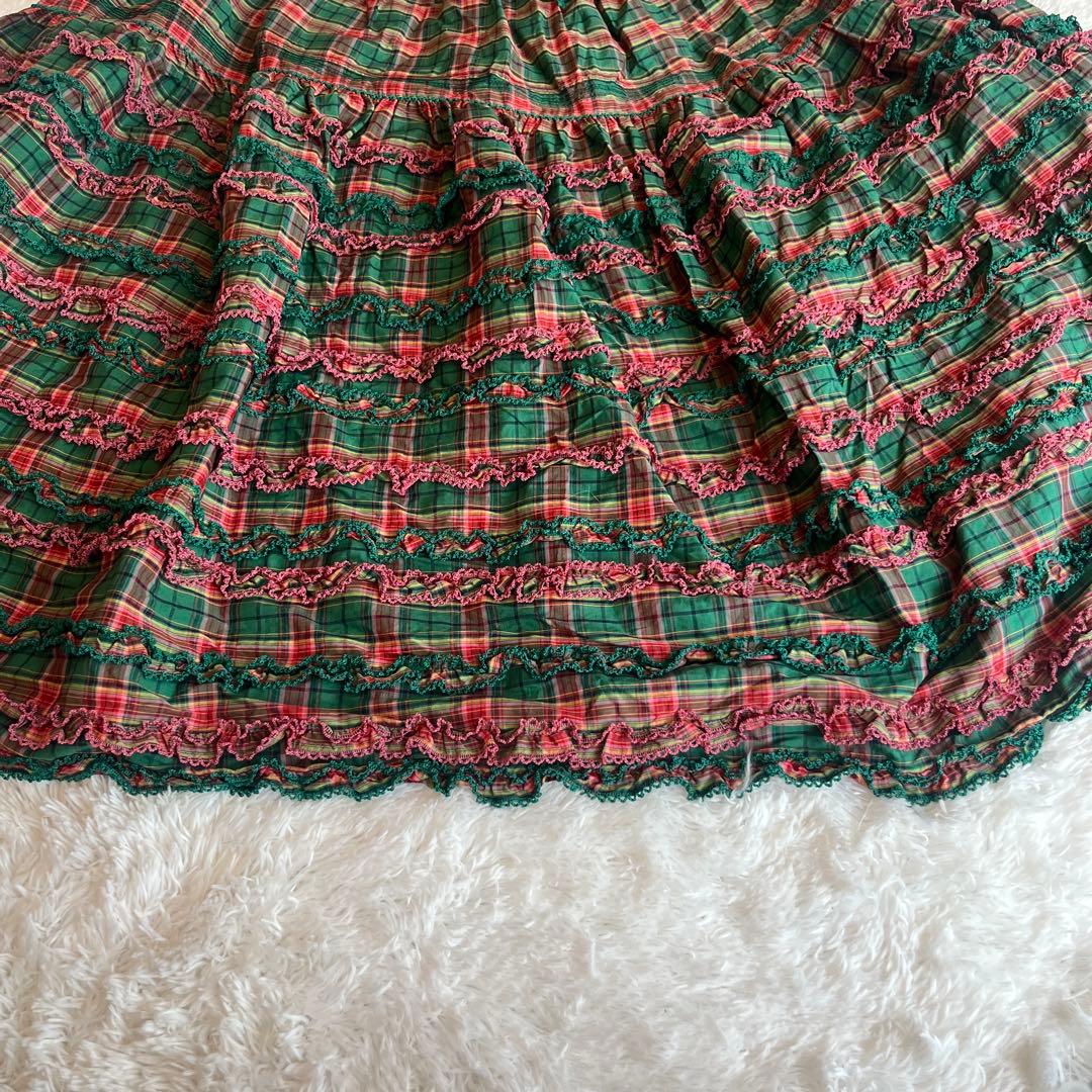 ピンクハウス　オリジナルタータンチェックスカート　フリル　スカート