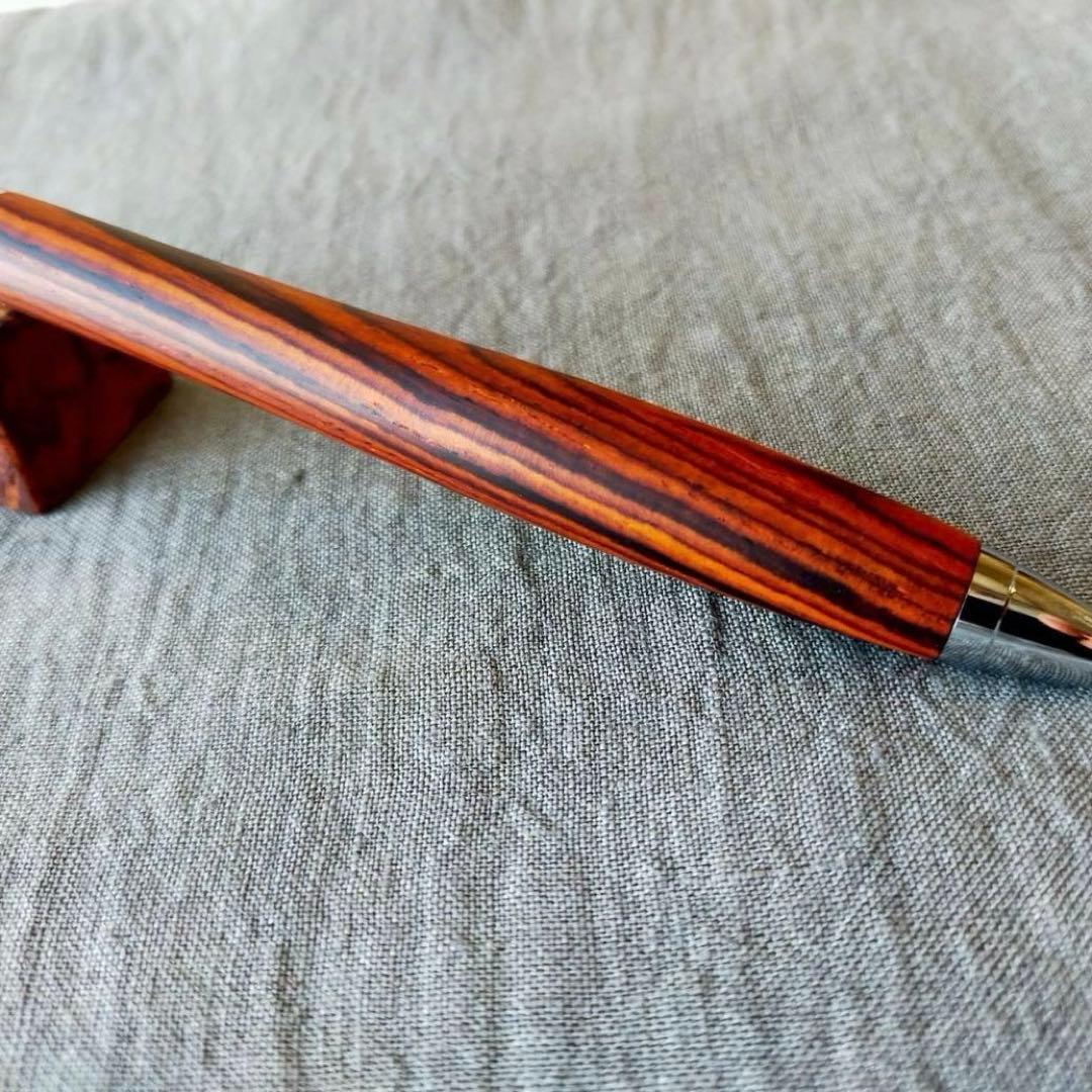 ローズウッド　ハンドメイド　木軸シャープペン　0.5mm　天然木　シルバー