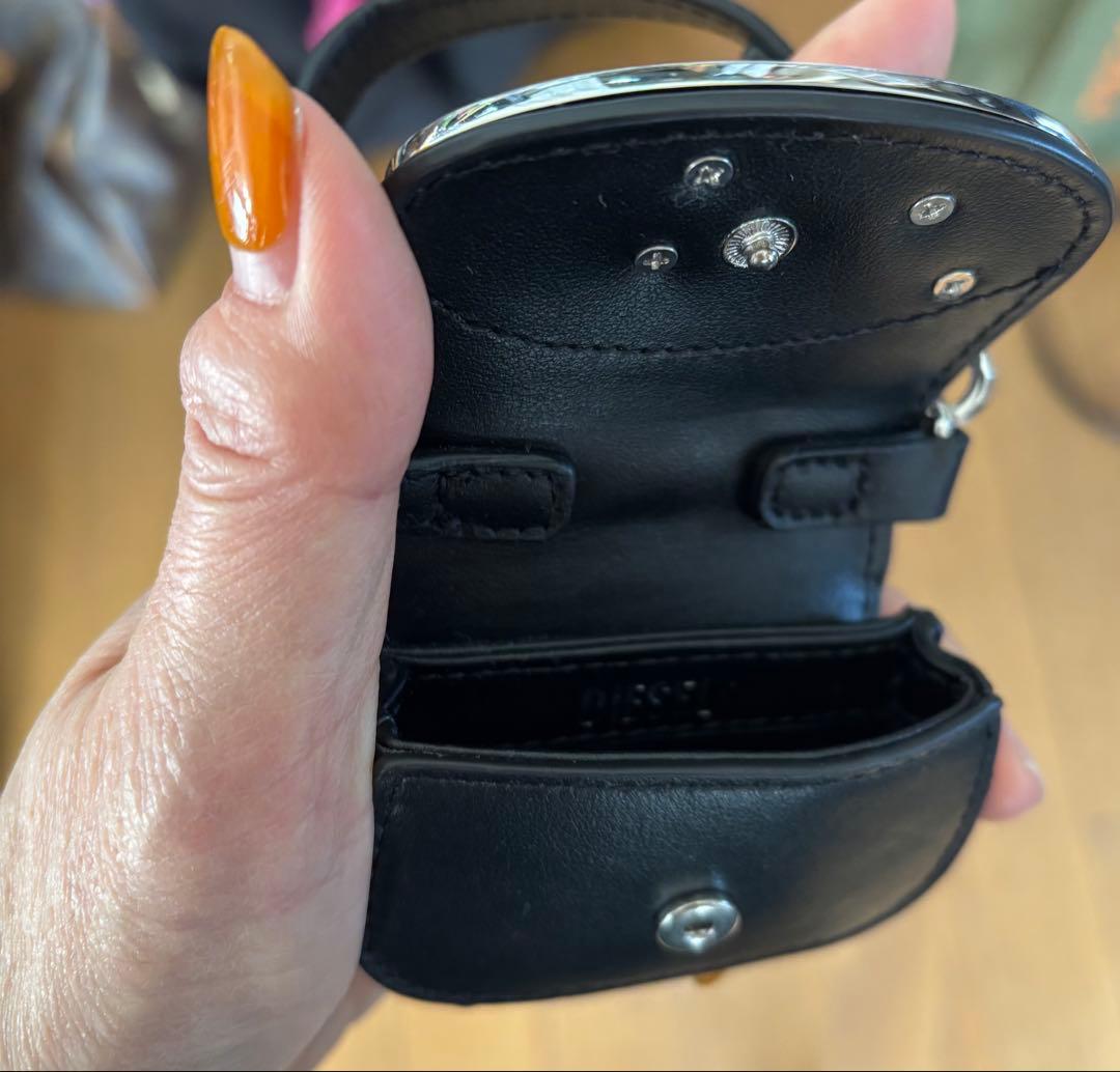 DIESEL カウレザー ミニウォレット キーホルダー