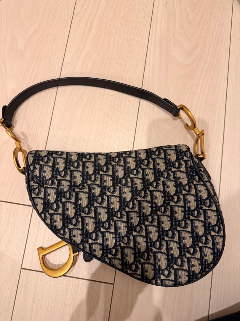 Dior サドルバッグ ベージュ ネイビー