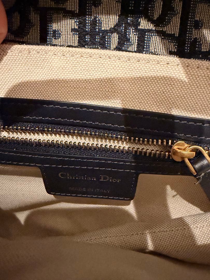 Dior サドルバッグ ベージュ ネイビー