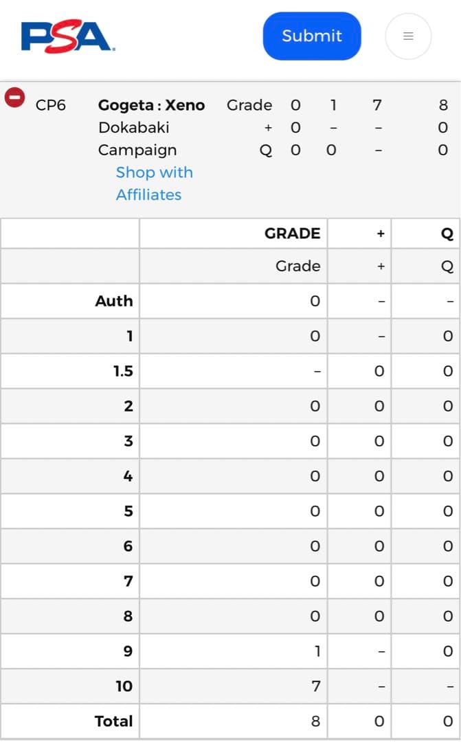 PSA10 世界で7枚ドラゴンボールヒーローズ ゴジータ:ゼノ プロモ