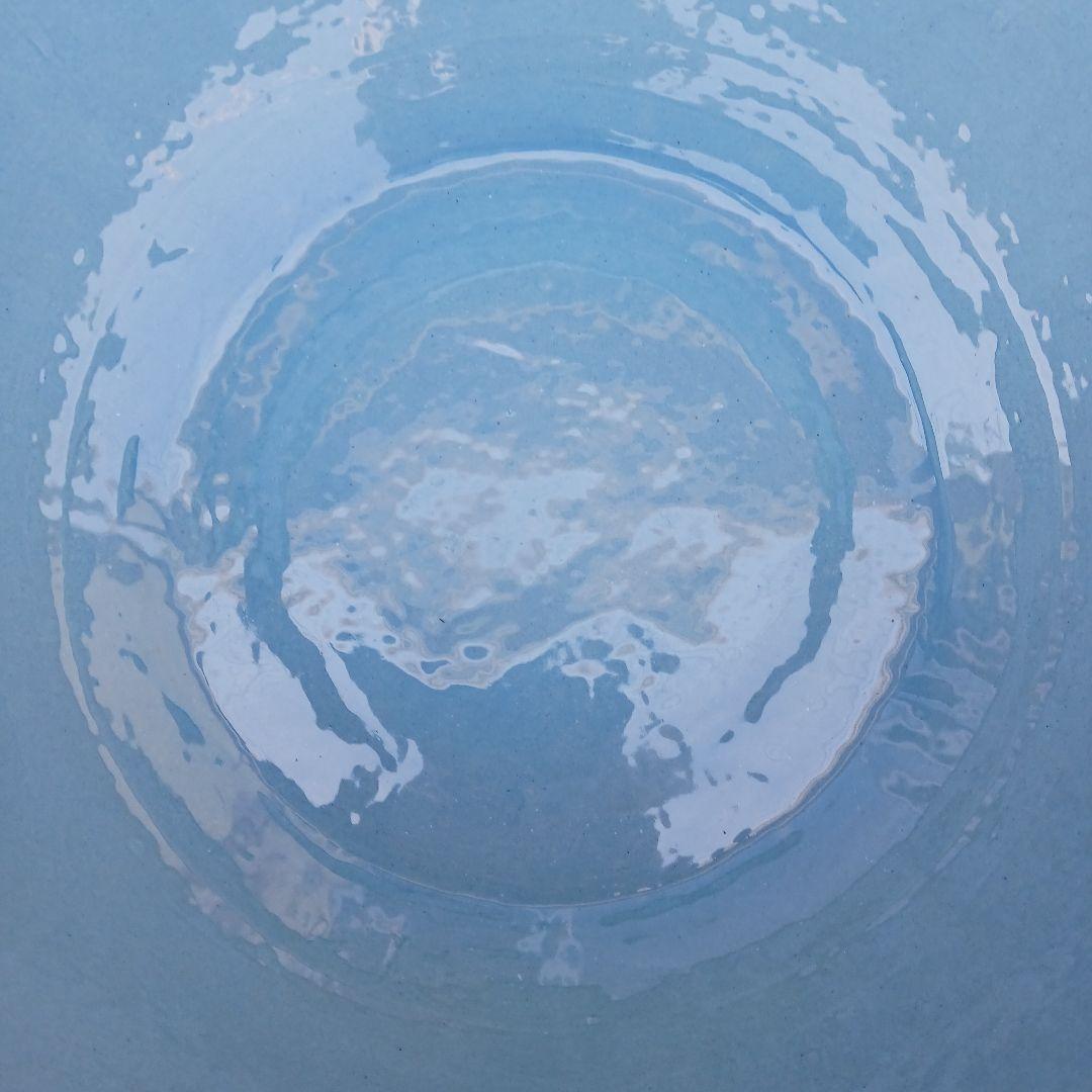 新品 ∅50 陶器 睡蓮鉢 特大 メダカ鉢 難有 手書き絵 花柄 手造り