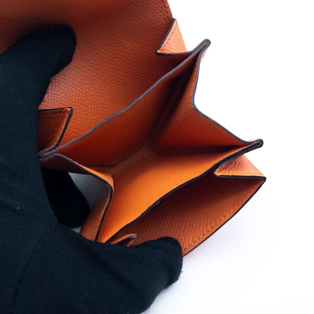【極美品】HERMES ルヴァンキャトル　ケース　小銭入れ　オレンジ