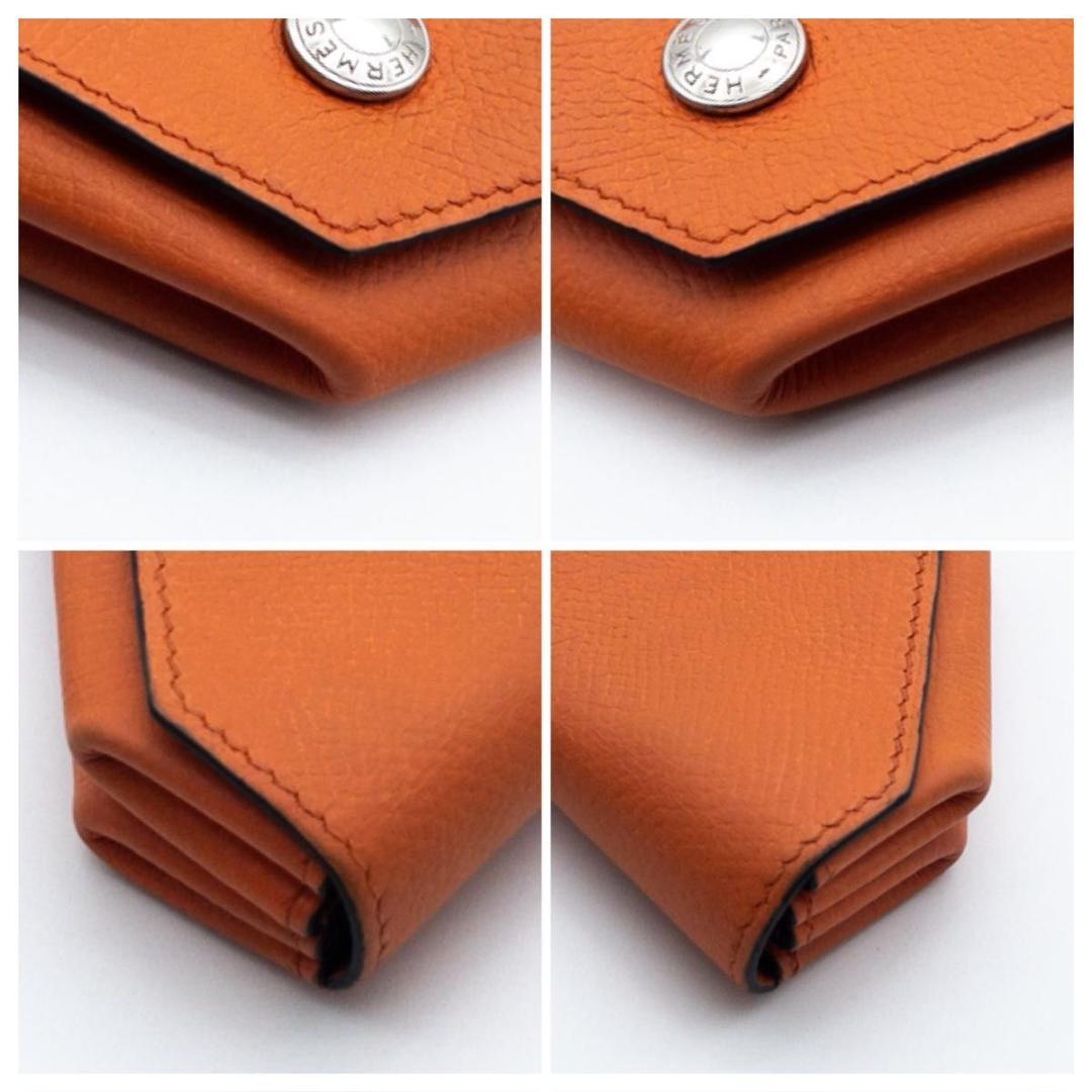 【極美品】HERMES ルヴァンキャトル　ケース　小銭入れ　オレンジ