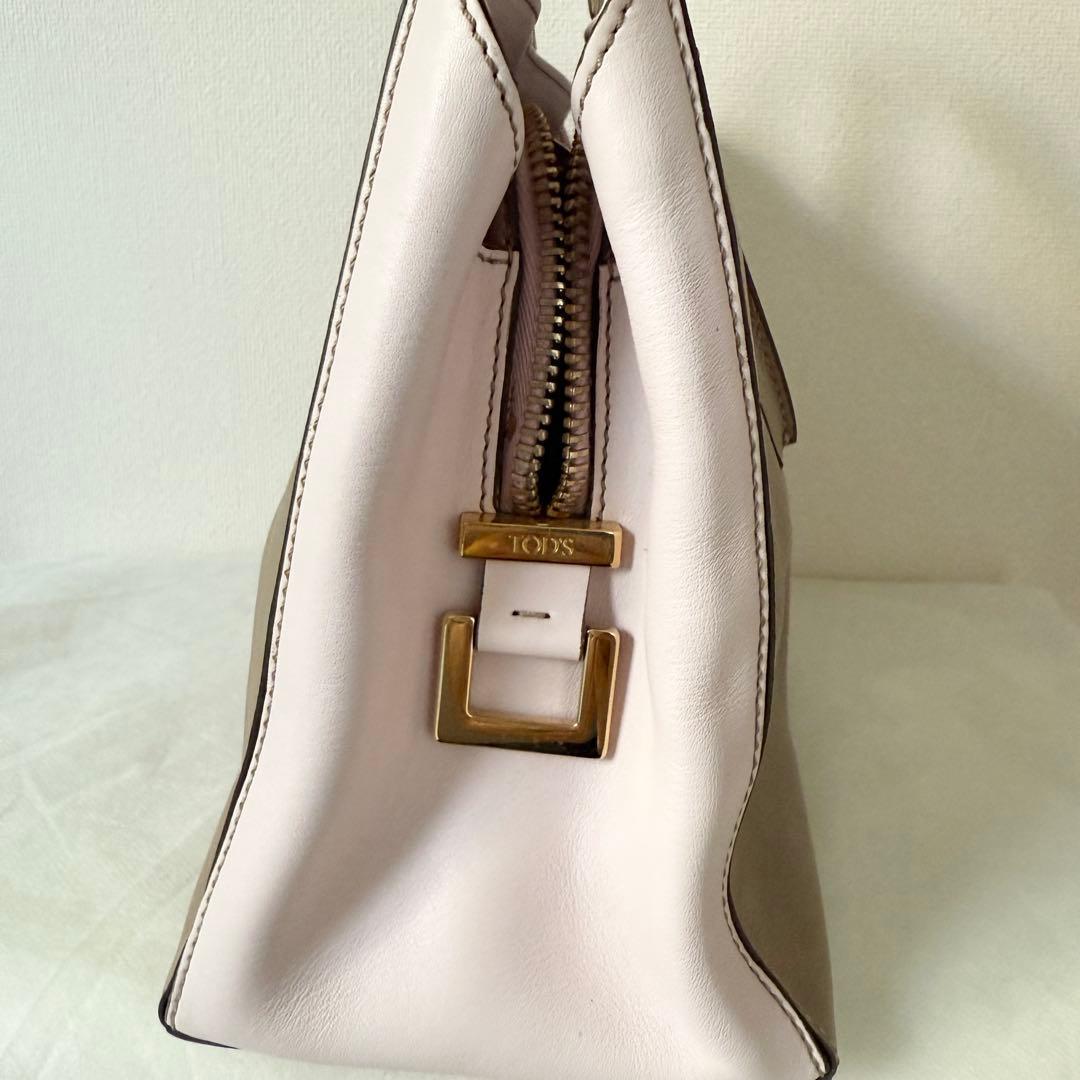 TODS トッズ Dキューブバッグ ピンク ベージュ ハンドバッグ