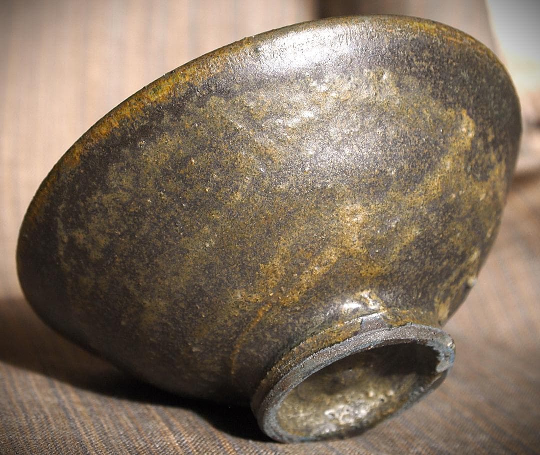 人気作家☆加地学【師：森岡成好】☆窯変黒茶碗D